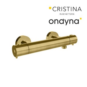 Douche phi thermostatique or brosse - CRISTINA ONDYNA PH45196P 