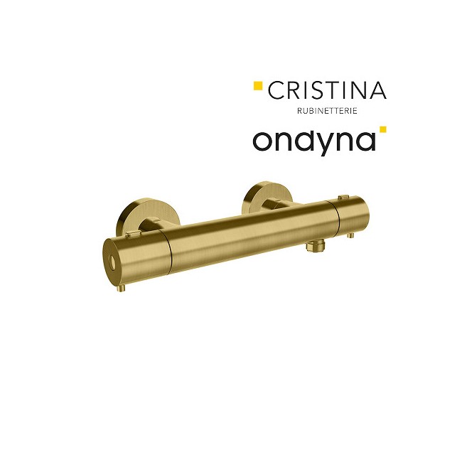 Douche phi thermostatique or brosse - CRISTINA ONDYNA PH45196P 