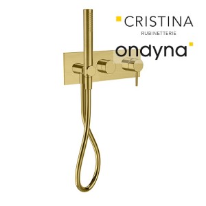Façade de douche mitigeur 2 sorties ac douchette phi or bros - CRISTINA ONDYNA PH60296P 
