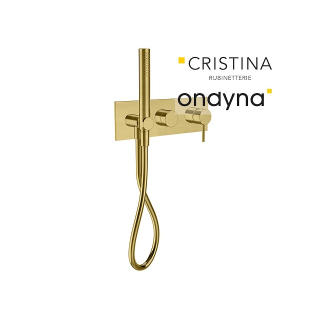 Façade de douche mitigeur 2 sorties ac douchette phi or bros - CRISTINA ONDYNA PH60296P 