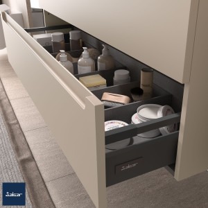 Coquette MONTERREY 1000 1 tiroir métallique MACCHIATO 997x270x450 mm - SALGAR 96443 