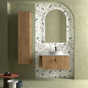 Meuble de salle de bain BIBA 800 1 tiroir et 1 tiroir intérieur CHÊNE AFRICAIN - SALGAR 103030