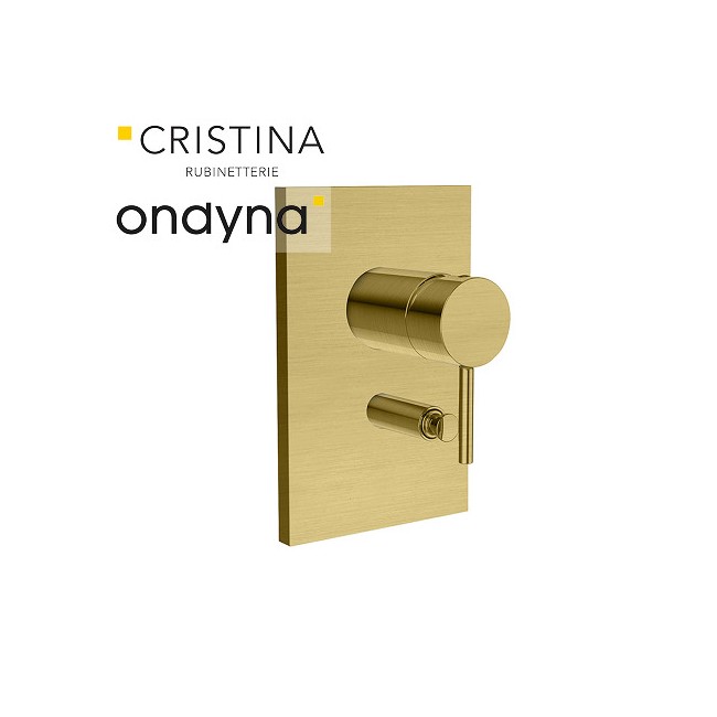 Façade de douche mitigeur avec inverseur phi or brosse - CRISTINA ONDYNA PH68996P 