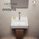 Vasque lavabo céramique premium 45 blanc brillant - CRISTINA ONDYNA PR450101