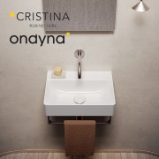Vasque lavabo céramique premium 45 blanc brillant - CRISTINA ONDYNA PR450101 