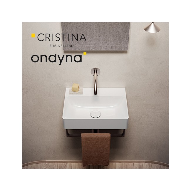Vasque lavabo céramique premium 45 blanc brillant - CRISTINA ONDYNA PR450101 