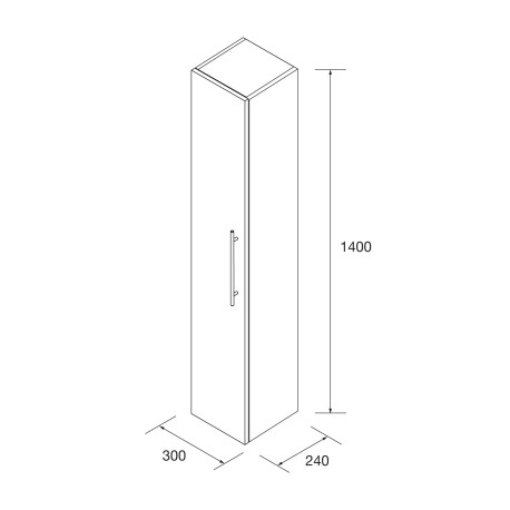 Colonne Silane 1 Porte Noyer Maya + Poignée - SALGAR 116150
