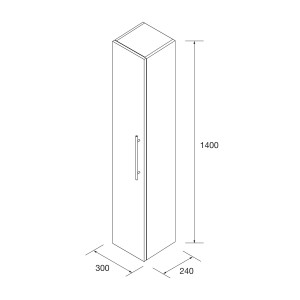 Colonne Silane 1 Porte Noyer Maya + Poignée - SALGAR 116150