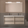 Meuble Salle De Bain Attila 1400 4 Tiroirs Chêne Naturel Vasque Miroir Applique - SALGAR 104935