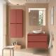 Meuble salle de bains et plan de toilette 100cm 2 tiroirs Red Satin NOJA - SALGAR 105512