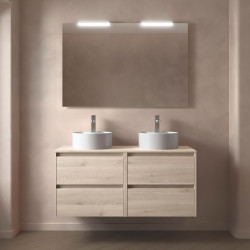 Meuble Salle De Bain Noja 1200 4 Tiroirs Chêne Naturel Plan De Toilette - SALGAR 105522 
