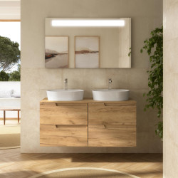 Meuble Salle De Bain Vima 1200 Chêne Africain + Plan De Toilette - SALGAR 111813 
