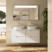 Meuble Salle De Bain Vima 1200 White Satin + Plan De Toilette - SALGAR 111814 