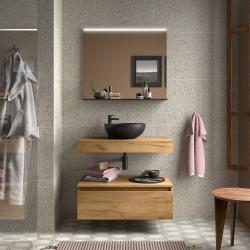 Plan De Toilette Domus 600 Pour Vasque À Poser Chêne Africain 607 X 100 X 460 Mm - SALGAR 113875 
