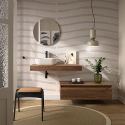 Coquette de salle de bain 100cm 1 tiroir Noyer maya Domus - SALGAR 113917