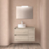 Meuble Salle De Bain Noja 850 2 Tiroirs Et 1 Porte Droite Chêne Naturel Plan De Toilette - SALGAR 105486 