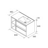 Meuble Salle De Bain Attila 850 2 Tiroirs Coquette Réversible Chêne Africain + Vasque - SALGAR 104822 