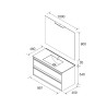 Meuble Salle De Bain Attila 1000 2 Tiroirs Chêne Africain Vasque Miroir Applique - SALGAR 104920 