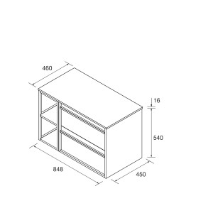 Meuble Salle De Bain Attila 850 2 Tiroirs Coquette Réversible Chêne Africain Plan De Toilette - SALGAR 104962 