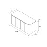 Meuble Salle De Bain Noja 1200 4 Portes Chêne Naturel Plan De Toilette - SALGAR 105567 