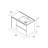 Meuble Salle De Bain Noja 850 2 Tiroirs Et 1 Porte Gauche Green Satin Vasque - SALGAR 106146 