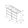 Meuble Salle De Bain Noja 1200 3 Tiroirs Blue Satin Vasque - SALGAR 106289 