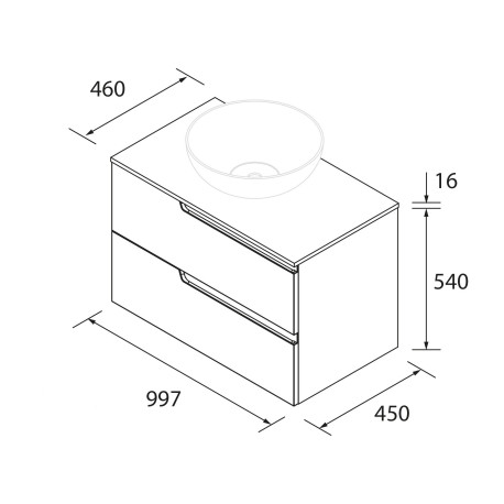 Meuble Salle De Bain Vima 1000 Chêne Africain + Plan De Toilette - SALGAR 111809 
