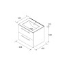 Ensemble Salle De Bains Silane 60 2 Tiroirs White Satin - SALGAR 113582 