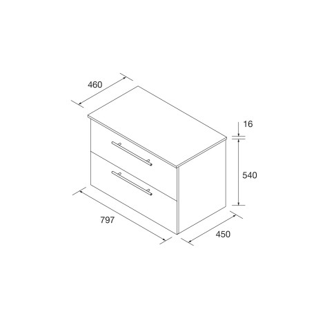 Ensemble Salle De Bains Silane 80 2 Tiroirs White Satin - SALGAR 113602 
