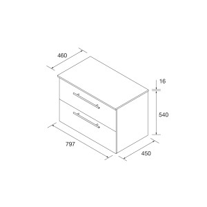 Ensemble Salle De Bains Silane 80 2 Tiroirs White Satin - SALGAR 113602 