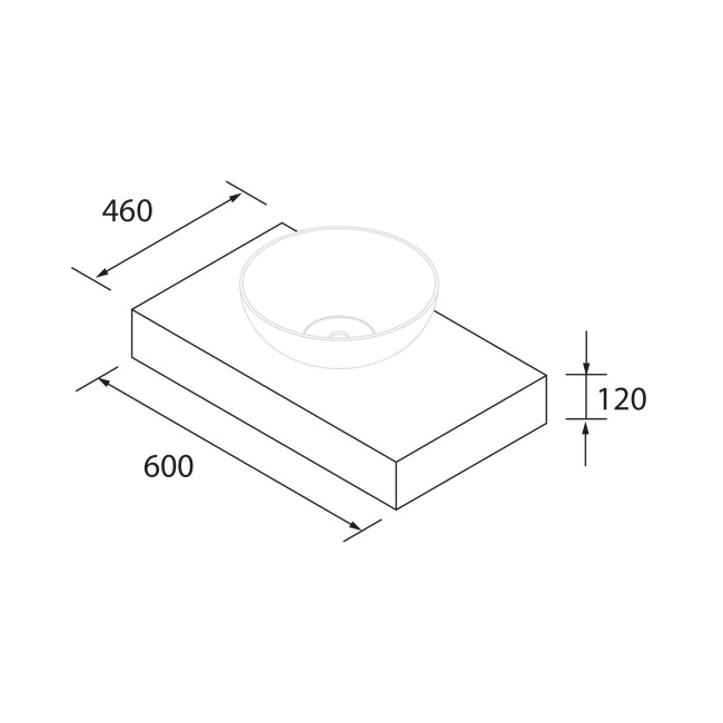 Plan De Toilette Domus 600 Pour Vasque À Poser Chêne Naturel 607 X 100 X 460 Mm - SALGAR 113874 