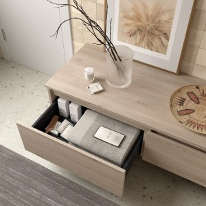 Coquette de salle de bain 100cm 1 tiroir Chêne naturel Domus - SALGAR 113915