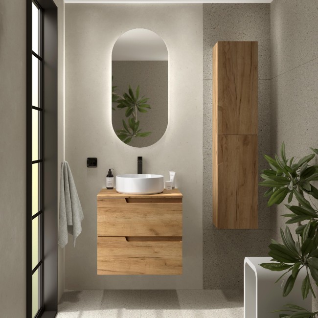 Ensemble Salle De Bains Vima 60 2 Tiroirs Chêne Africain - SALGAR 111803 