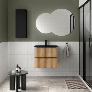 Meuble Salle De Bain Biba 600 2 Tiroirs Chêne Africain 598 X 540 X 450 Mm - SALGAR 113821 
