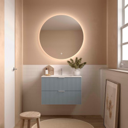 Meuble Salle De Bain Biba 900 2 Tiroirs Blue Fog 898 X 540 X 450 Mm - SALGAR 113857 