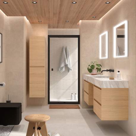 Meuble Salle De Bain Mara 800 2 Tiroirs Avec Frein Chêne Européen 797 X 540 X 452 Mm - SALGAR 114005 
