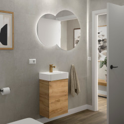 Meuble Salle De Bain Aida 440 1 Porte Avec Frein Chêne Africain 440 X 263 X 620 Mm - SALGAR 114647 