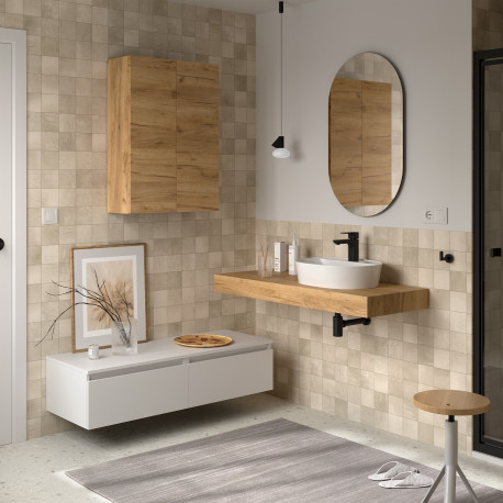 Ensemble Salle De Bains Coquette Domus 120 2 Tiroirs White Satin - SALGAR 113922 