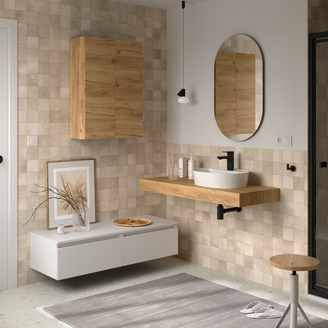 Ensemble Salle De Bains Coquette Domus 120 2 Tiroirs White Satin - SALGAR 113922 