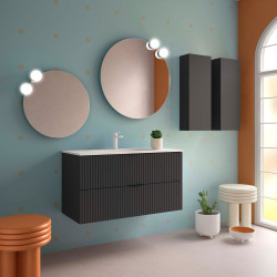 Meuble Salle De Bain Biba 1000 2 Tiroirs Anthracite Mat 989 X 540 X 450 Mm - SALGAR 113871 