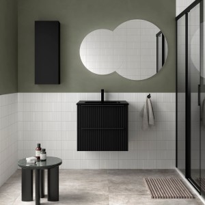 Meuble Salle De Bain Biba 600 2 Tiroirs Black Velvet 598 X 540 X 450 Mm - SALGAR 113820 