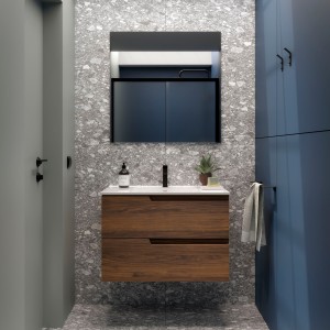 Ensemble Salle De Bains Vima 80 2 Tiroirs Noyer Maya - SALGAR 113496 