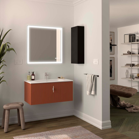 Meuble de salle de bain BIBA 900 1 tiroir et 1 tiroir intérieur TERRACOTA - SALGAR 103061 