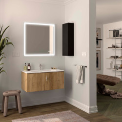 Meuble de salle de bain BIBA 900 1 tiroir CHÊNE AFRICAIN 897 x 405 x 450 mm - SALGAR 102962 