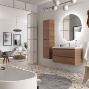 Meuble Salle De Bain Mara 1000 2 Tiroirs Avec Frein Noyer Americain 997 X 540 X 452 Mm - SALGAR 114009 