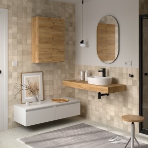 Ensemble Salle De Bains Coquette Domus 120 2 Tiroirs White Satin - SALGAR 113922 