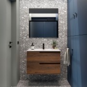 Ensemble Salle De Bains Vima 80 2 Tiroirs Noyer Maya - SALGAR 113496 