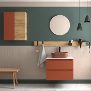 Meuble de salle de bain MONTERREY 700 2 tiroirs métalliques TERRACOTA - SALGAR 103612 