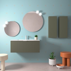 Meuble de salle de bain BIBA 1000 1 tiroir et 1 tiroir intérieur GREEN FOREST - SALGAR 103052 