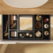 Ensemble Salle De Bains Vima 80 2 Tiroirs White Satin + Plan De Toilette Chêne Africain - SALGAR 111805 